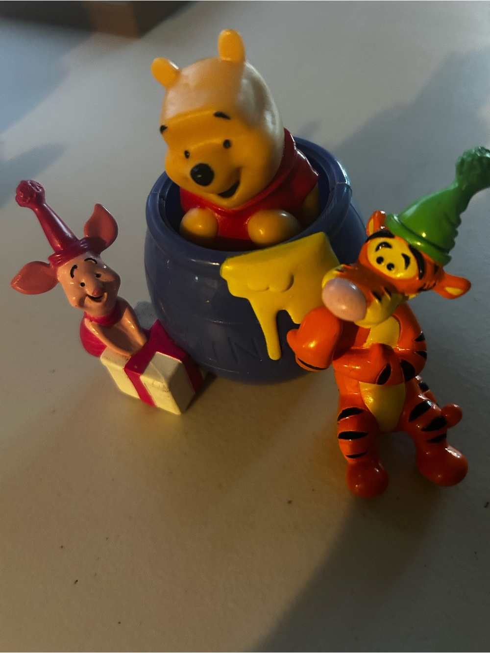 Disney Winnie the Pooh Party Figure Trio - Yellow, Orange, Pink, Blue